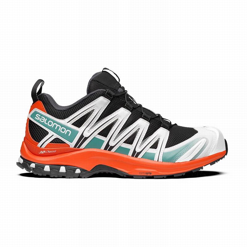 SALOMON UK XA PRO 3D - Womens Trail Running Shoes Black/Red Orange,XHWQ59428